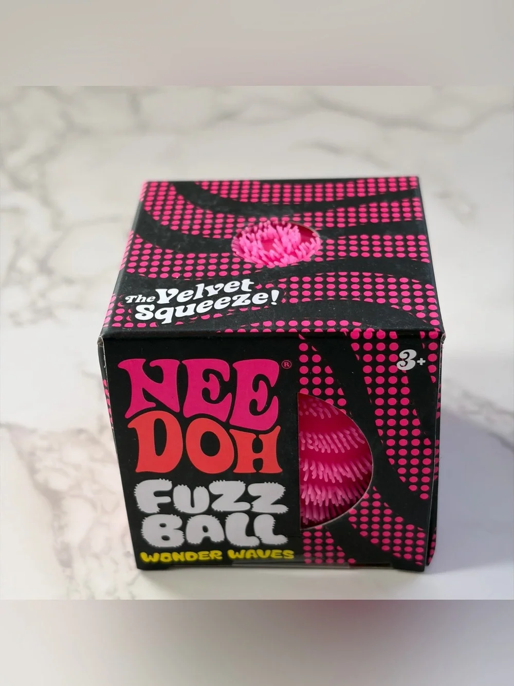 NeeDohFuzz Ball Flower Power The Velvet Squeeze NEE-DOH Fuzzball Pink NEW